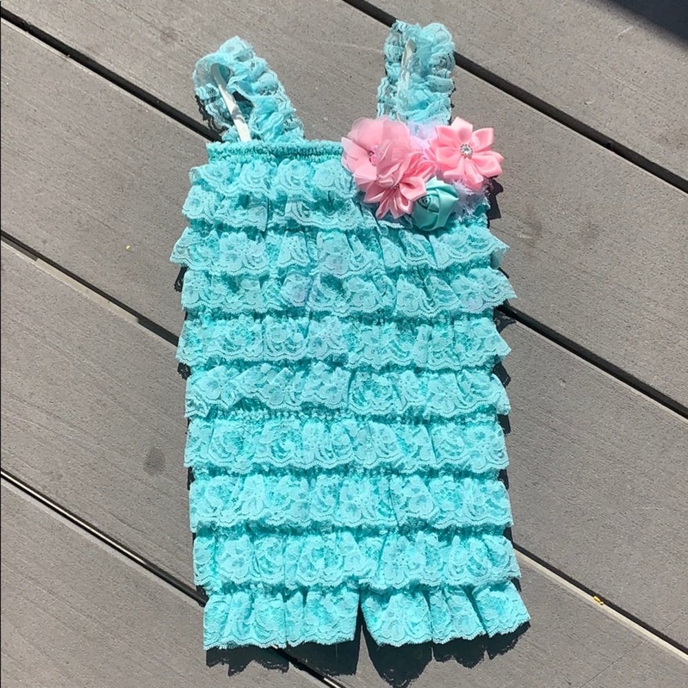Aqua Lace onesie